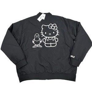 Staple Pigeon X Hello Kitty Embroidered Baseball Black Bomber Jacket Mens 2XL